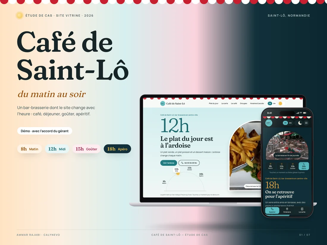 Démo Café de Saint-Lô sur ordinateur et mobile